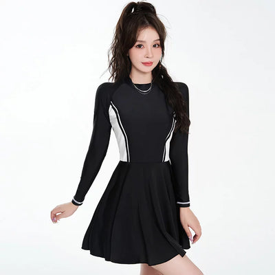 水着バイカラースポーティワンピース・スイムウェア (2L/3L/4L/5L/6L)