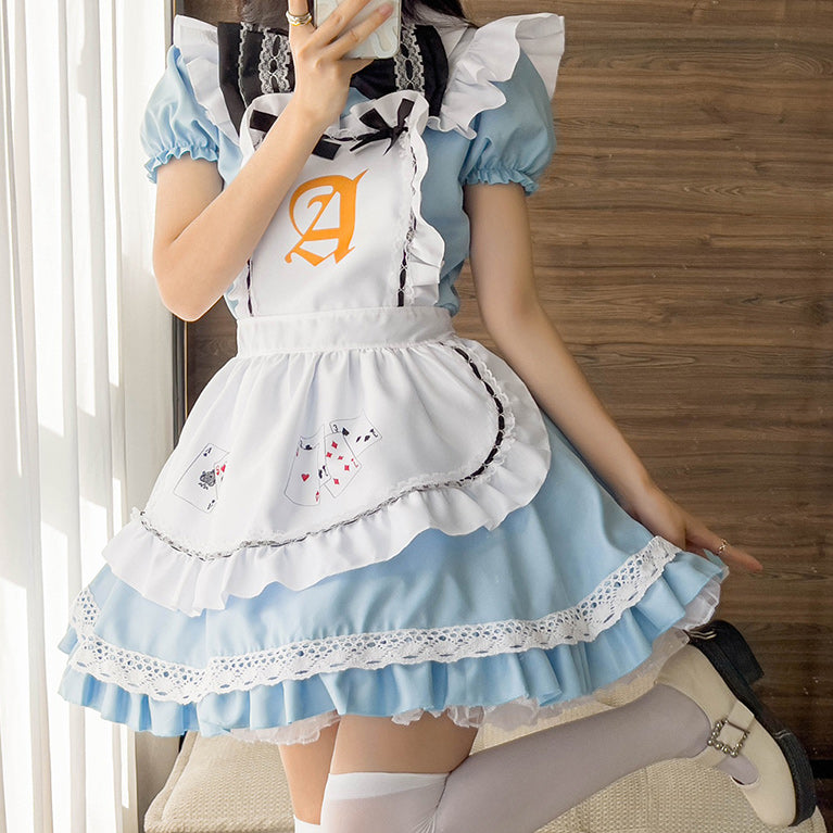 大きいサイズレディースメルヘンメイド服ワンピ―ス (2L/3L/4L/5L/6L)/大きいサイズ/コスプレ/ハロウィン