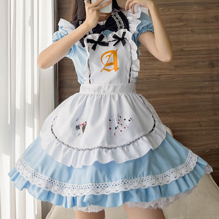 大きいサイズレディースメルヘンメイド服ワンピ―ス (2L/3L/4L/5L/6L)/大きいサイズ/コスプレ/ハロウィン