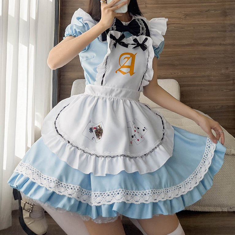 大きいサイズレディースメルヘンメイド服ワンピ―ス (2L/3L/4L/5L/6L)/大きいサイズ/コスプレ/ハロウィン