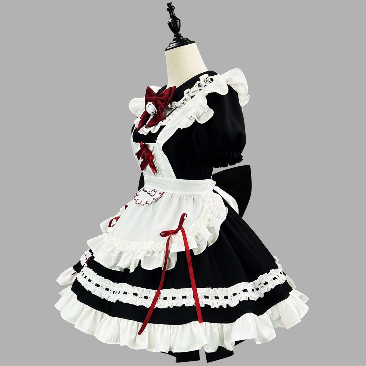 大きいサイズレディースチーズキャットカフェのメイドさんワンピ―ス (M/L/2L/3L/4L/5L/6L)/コスプレ/クリスマス