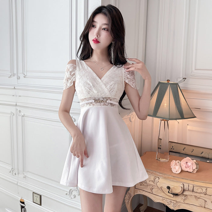 Goddess White Mini Dress (M/L/LL/3L/4L) / Cabaret Dress / Gal