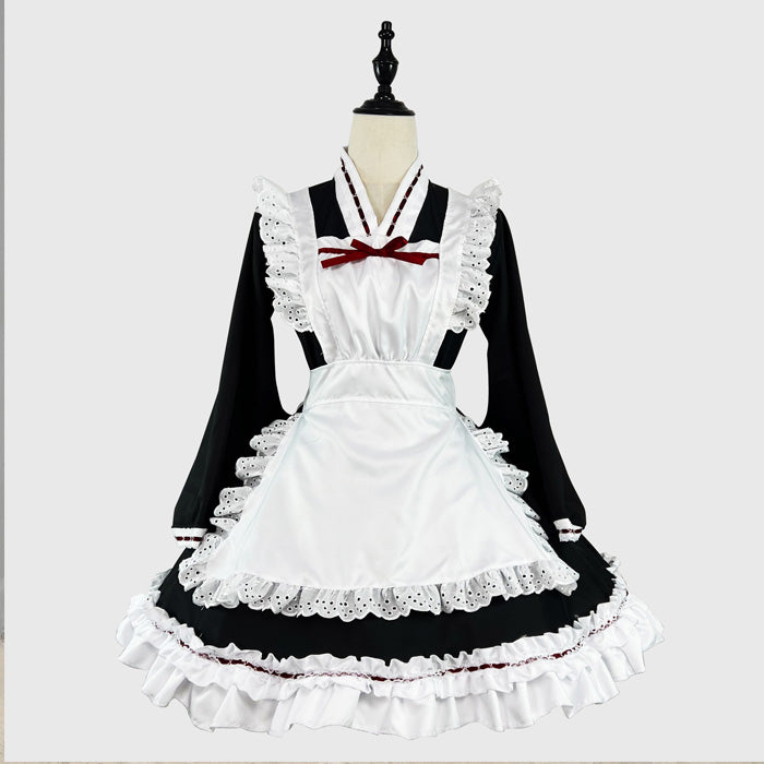 大きいサイズレディース大正レトロ風メイドさんのセットアップ (L/3L/5L)/コスプレ
