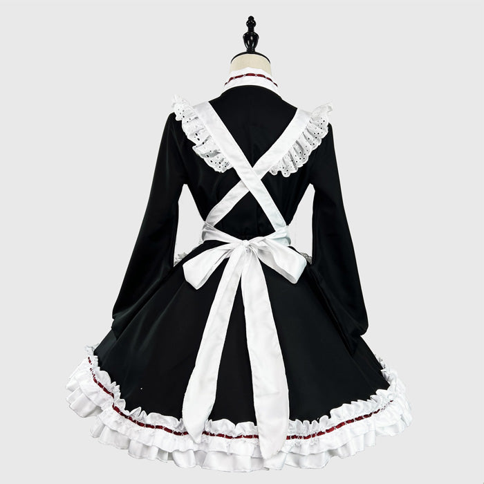 大きいサイズレディース大正レトロ風メイドさんのセットアップ (L/3L/5L)/コスプレ