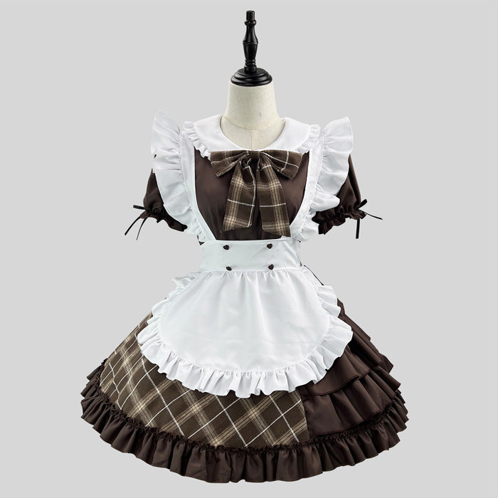 大きいサイズレディースクラシカルチェックの探偵メイドさんコスチューム (M/L/LL/3L/4L/5L/6L)/コスプレ