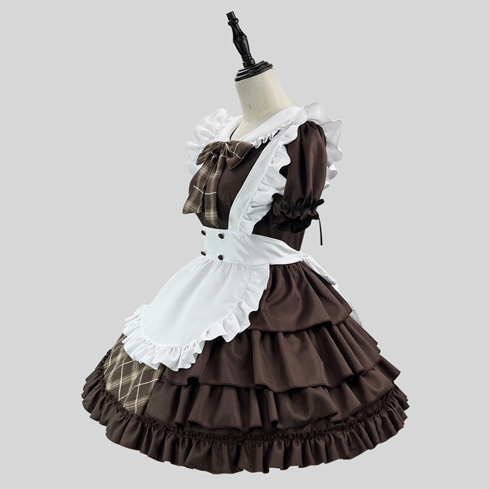 大きいサイズレディースクラシカルチェックの探偵メイドさんコスチューム (M/L/LL/3L/4L/5L/6L)/コスプレ