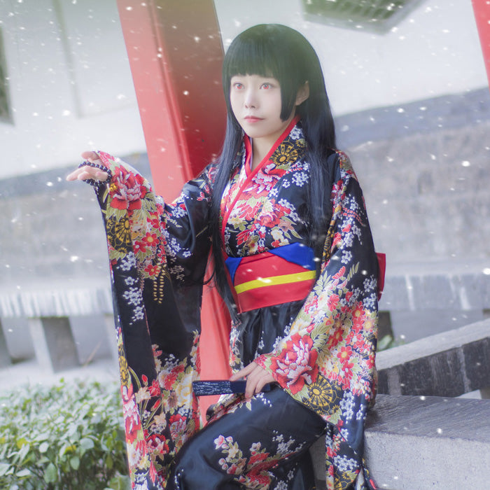 大きいサイズレディース閻魔さんの着物コスプレ (M/L/LL/3L/4L/5L/6L)/コスプレ