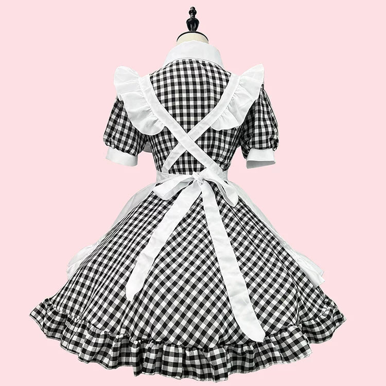 大きいサイズレディースキューティミニフリルメイド服ワンピ―ス (M/L/2L/3L/4L/5L/6L)/コスプレ/ハロウィン