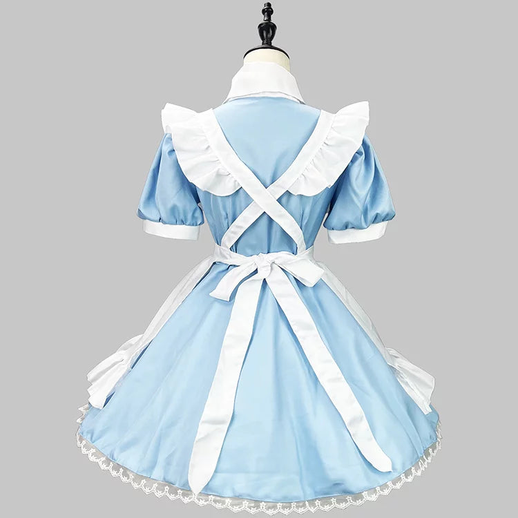 大きいサイズレディースキューティミニフリルメイド服ワンピ―ス (M/L/2L/3L/4L/5L/6L)/コスプレ/ハロウィン