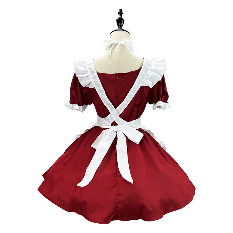 大きいサイズレディースハートミニメイド服ワンピ―ス (M/L/2L/3L/4L/5L/6L)/コスプレ/ハロウィン