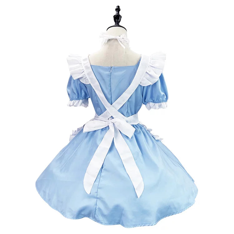 大きいサイズレディースハートミニメイド服ワンピ―ス (M/L/2L/3L/4L/5L/6L)/コスプレ/ハロウィン