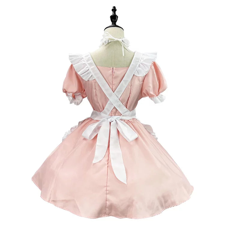 大きいサイズレディースハートミニメイド服ワンピ―ス (M/L/2L/3L/4L/5L/6L)/コスプレ/ハロウィン
