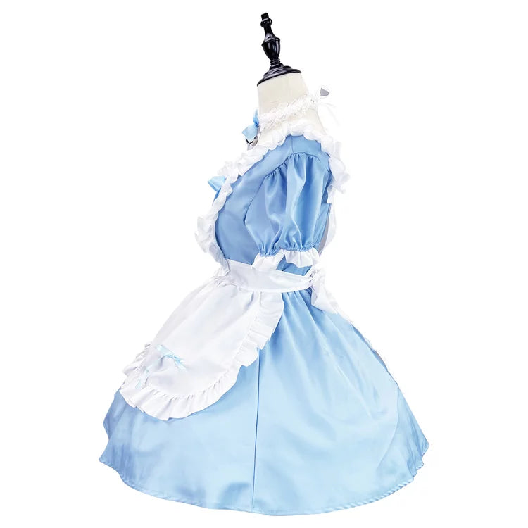 大きいサイズレディースハートミニメイド服ワンピ―ス (M/L/2L/3L/4L/5L/6L)/コスプレ/ハロウィン