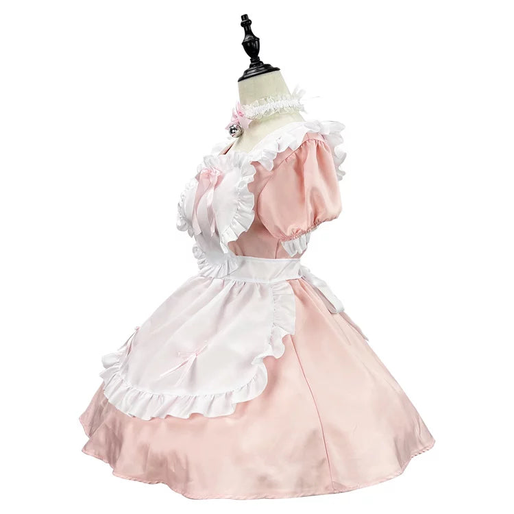 大きいサイズレディースハートミニメイド服ワンピ―ス (M/L/2L/3L/4L/5L/6L)/コスプレ/ハロウィン