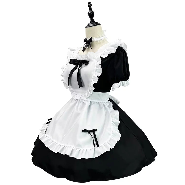 大きいサイズレディースハートミニメイド服ワンピ―ス (M/L/2L/3L/4L/5L/6L)/コスプレ/ハロウィン