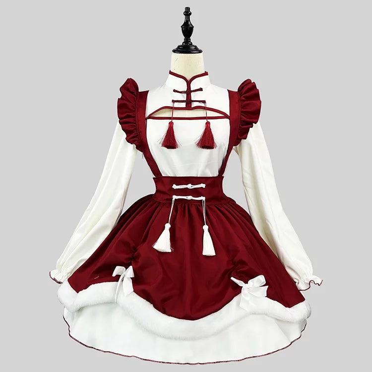 大きいサイズレディースチャイナタッセルデザインコスプレ服ワンピ―ス (M/L/2L/3L/4L/5L/6L)/コスプレ/ハロウィン/クリスマス