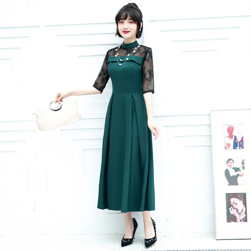 ■Elegant lace docking dress (LL/3L/4L/5L/6L/7L/8L/9L) Custom-made/Occasion/Wedding invitation
