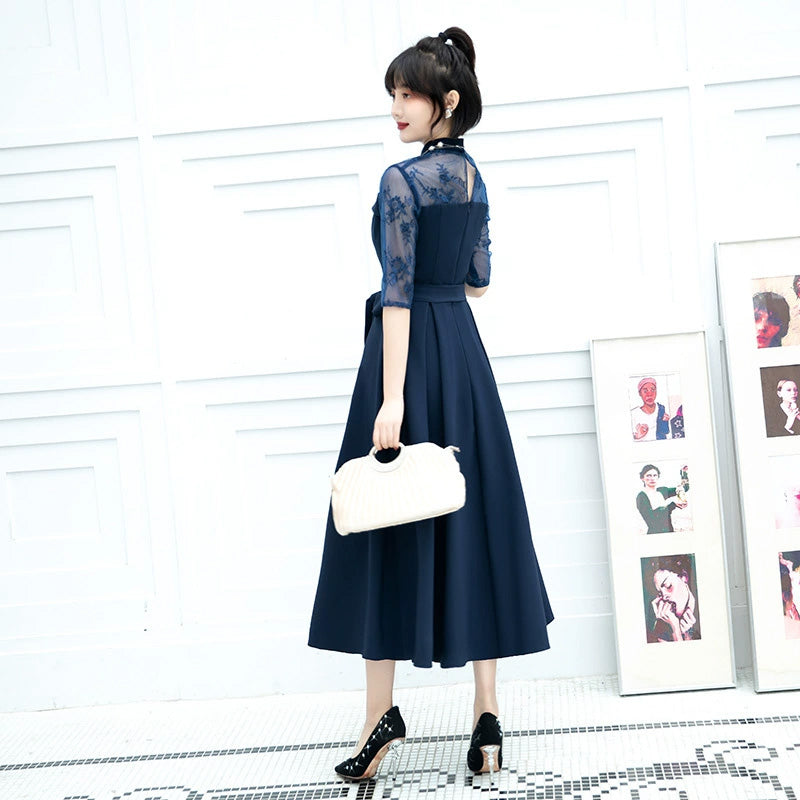 ■Elegant lace docking dress (LL/3L/4L/5L/6L/7L/8L/9L) Custom-made/Occasion/Wedding invitation