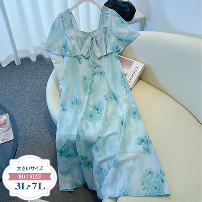 花ひらく風のワルツワンピース(3L/4L/5L/6L/7L)