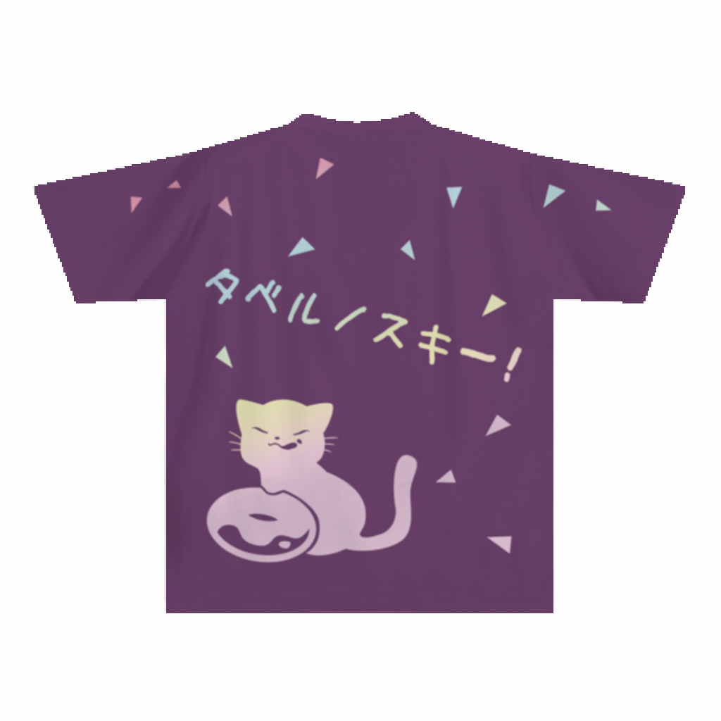大きいサイズぽっちゃり≪受注生産≫フルグラフィックTシャツ(yum-yum girL)オリジナルイラスト4L着用