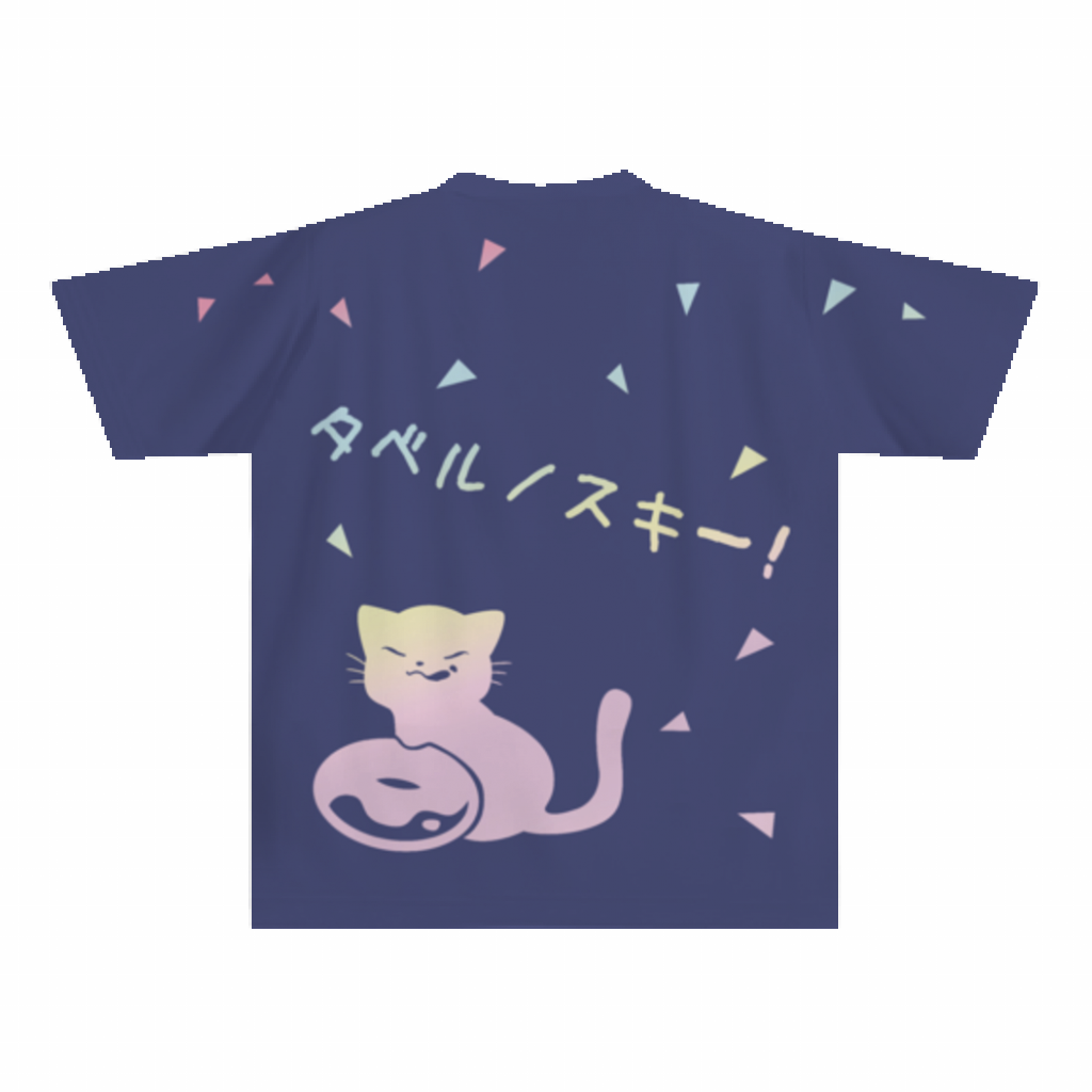 大きいサイズぽっちゃり≪受注生産≫フルグラフィックTシャツ(yum-yum girL)オリジナルイラスト4L着用