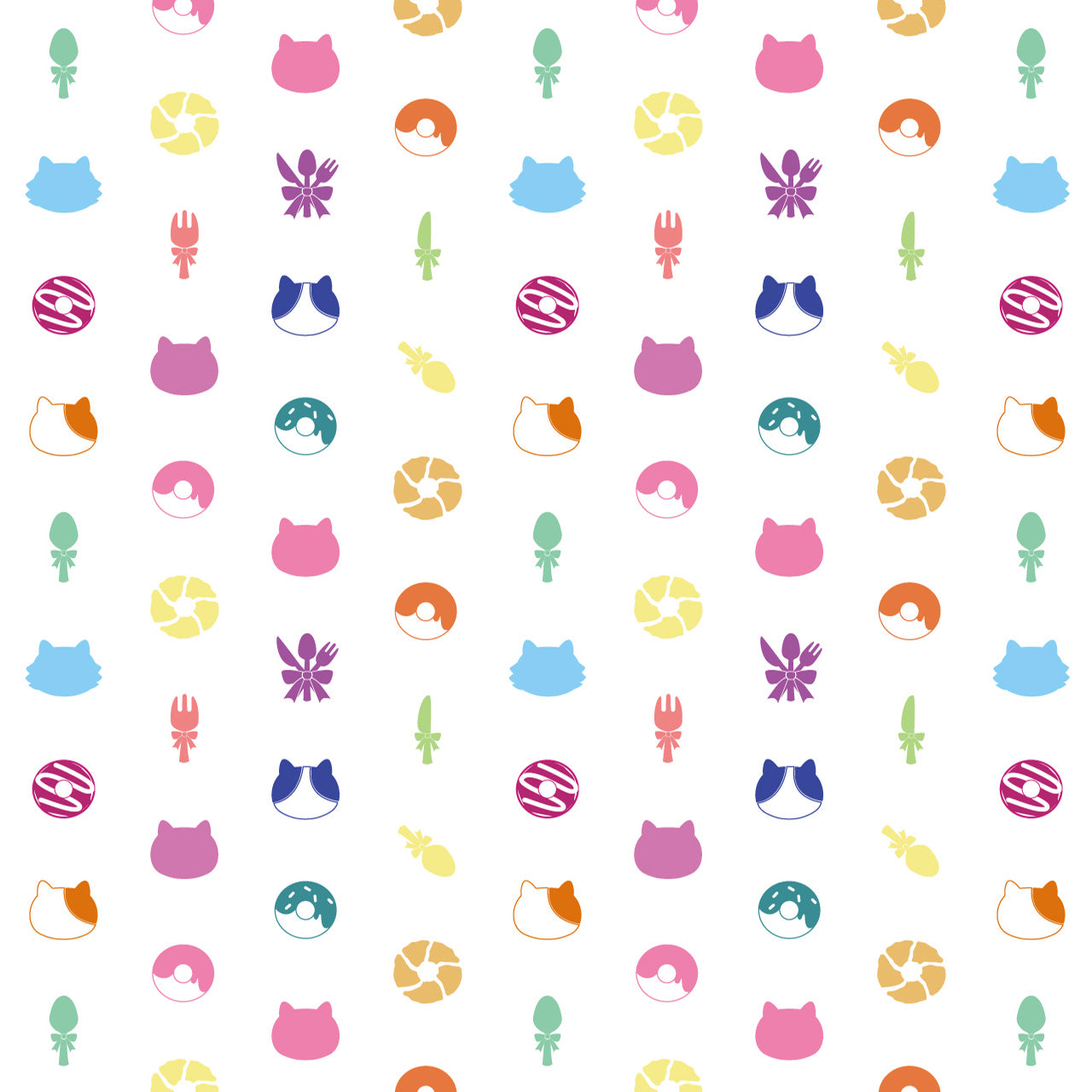 大きいサイズぽっちゃり≪受注生産≫フルグラフィックTシャツ(hungry cats pattern)オリジナルイラスト4L着用
