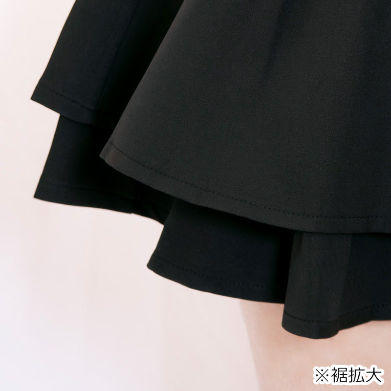 ブラックのうそつきティアードスカート(3L/4L/5L/6L)/Taberunosky(タベルノスキー)