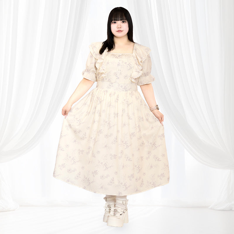 大きいサイズレディーススイートバニラのふわふわメモリーワンピース(3L/4L/5L/6L)/Taberunosky(タベルノスキー)