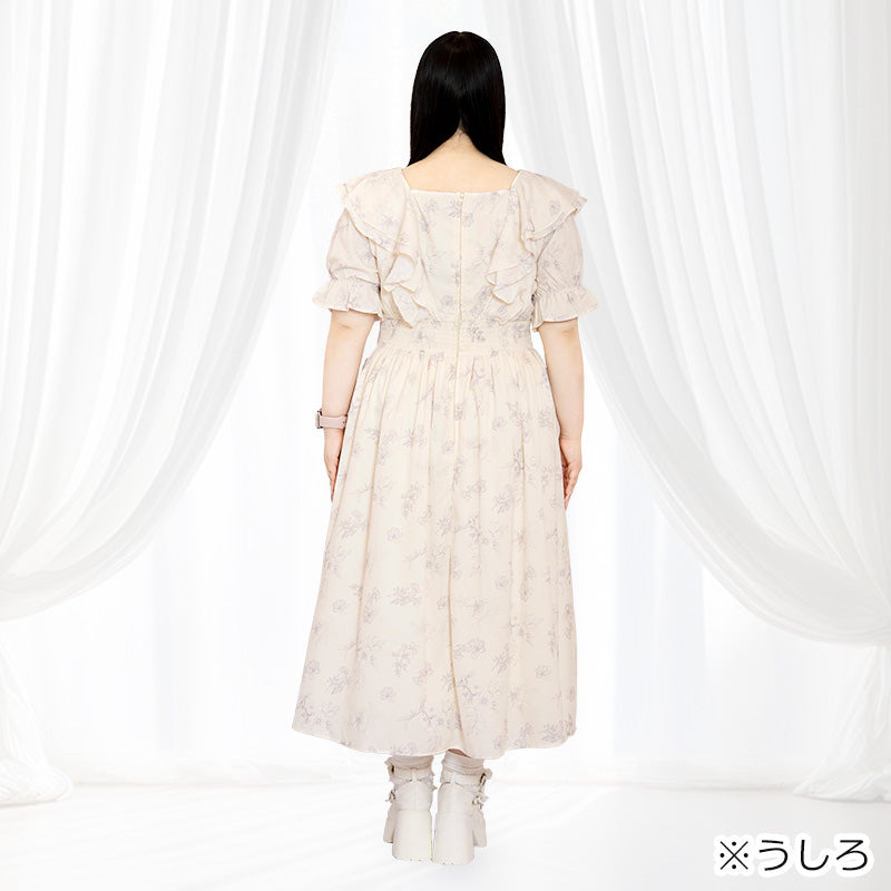 大きいサイズレディーススイートバニラのふわふわメモリーワンピース(3L/4L/5L/6L)/Taberunosky(タベルノスキー)