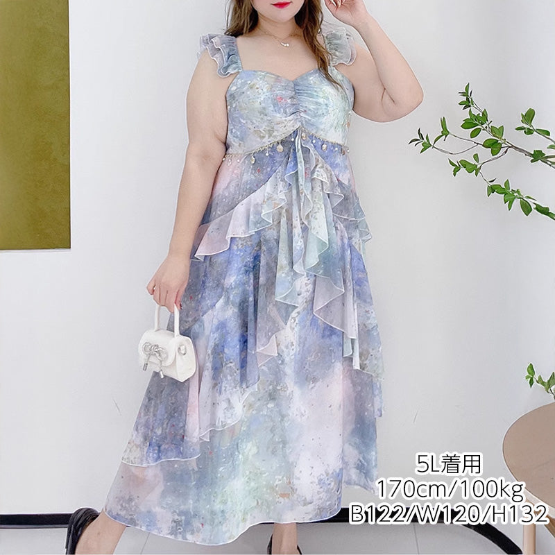Mermaid Mood Watercolor Dreamy Dress (3L/4L/5L/6L/7L)