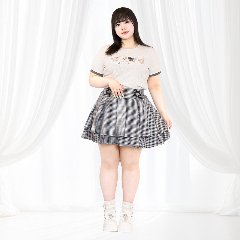 ねこさんの女児風Tシャツ(3L/4L/5L)/Taberunosky(タベルノスキー)