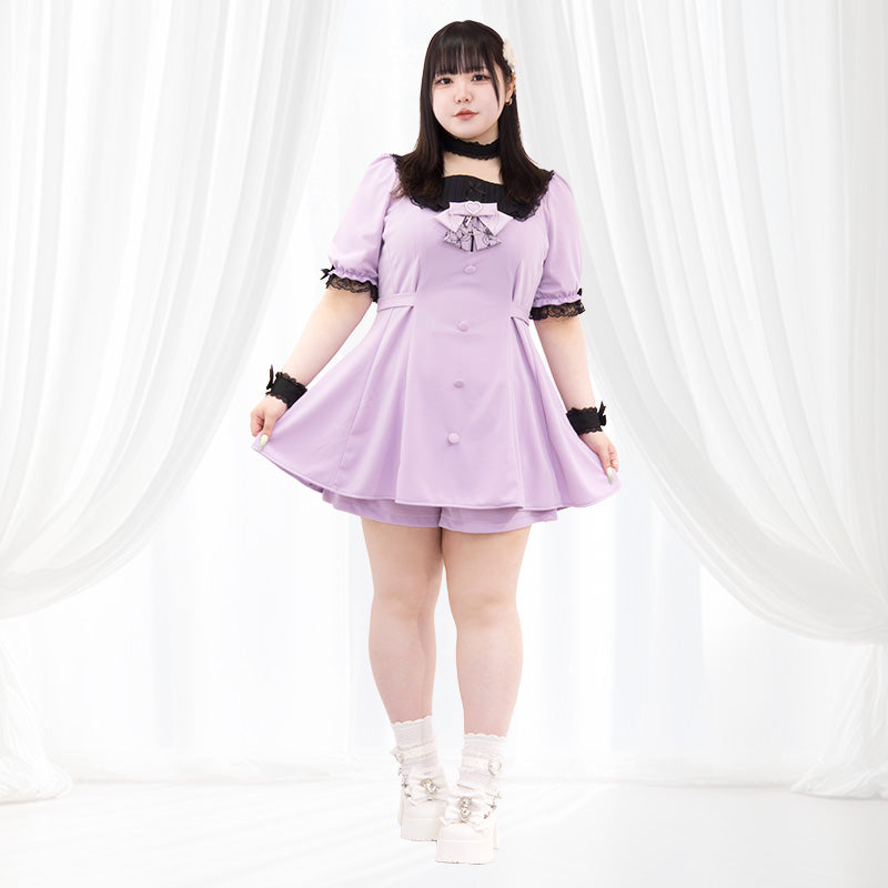大きいサイズレディースBaby Doom(ベイビードーム)・パープルセットアップ(3L/4L/5L)/Taberunosky(タベルノスキー)