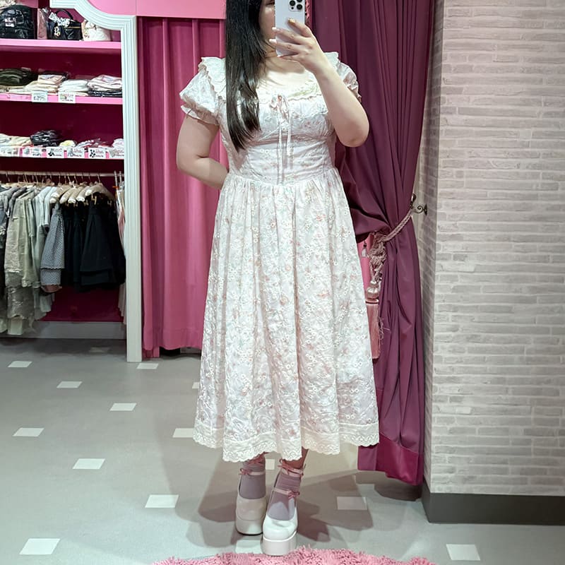 Sweet Bouquet Cotton Flared Long Dress (L/LL/3L/4L/5L)