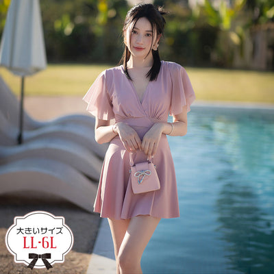 Moonlit Flare(ムーンリット・フレア)ワンピ風スイムウェア水着・スイムウェア(LL/3L/4L/5L/6L)