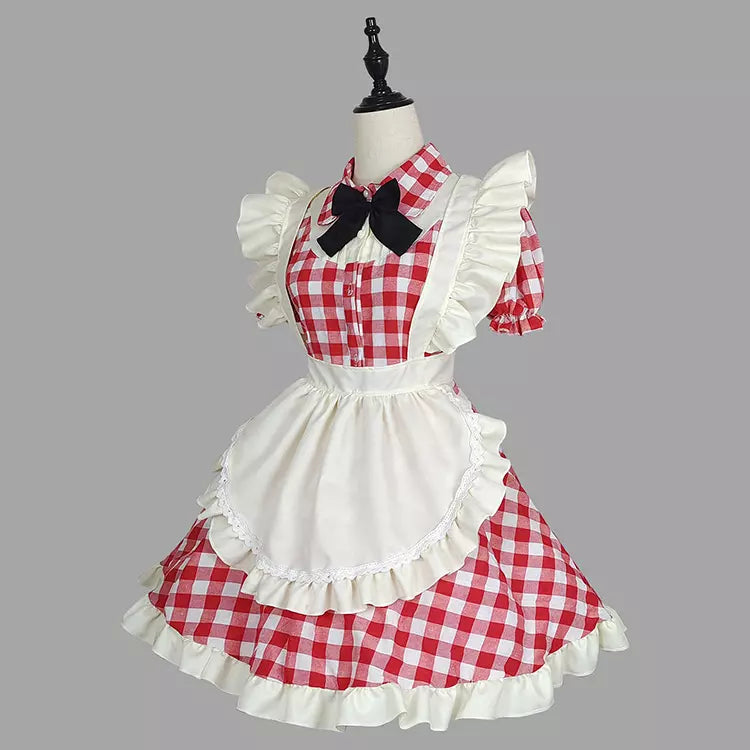 大きいサイズレディースダイナーメイド服ワンピ―ス (2L/3L/4L/5L/6L)/コスプレ/ハロウィン