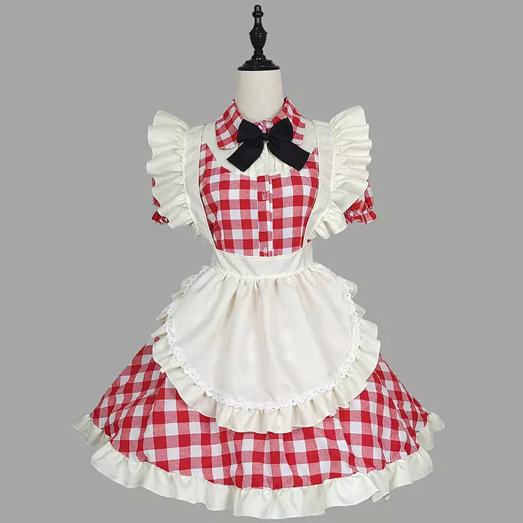 大きいサイズレディースダイナーメイド服ワンピ―ス (2L/3L/4L/5L/6L)/コスプレ/ハロウィン