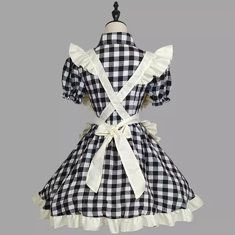 大きいサイズレディースダイナーメイド服ワンピ―ス (2L/3L/4L/5L/6L)/コスプレ/ハロウィン