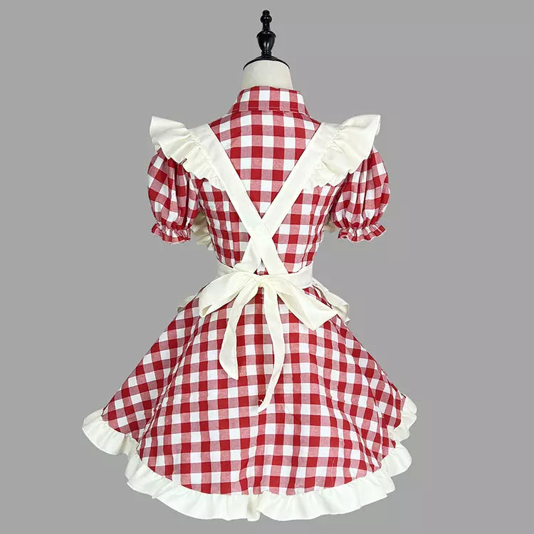 大きいサイズレディースダイナーメイド服ワンピ―ス (2L/3L/4L/5L/6L)/コスプレ/ハロウィン