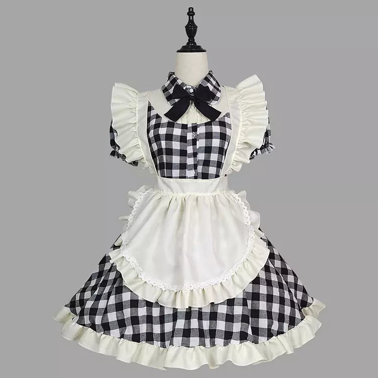 大きいサイズレディースダイナーメイド服ワンピ―ス (2L/3L/4L/5L/6L)/コスプレ/ハロウィン