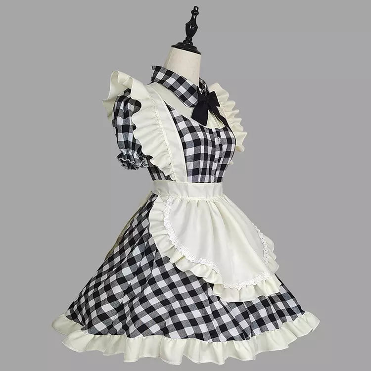 大きいサイズレディースダイナーメイド服ワンピ―ス (2L/3L/4L/5L/6L)/コスプレ/ハロウィン