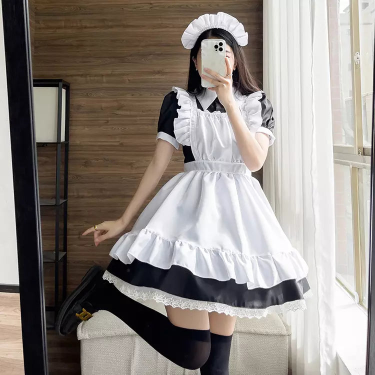 ミニフリルメイド服ワンピ―ス (2L/3L/4L/5L/6L)/コスプレ
