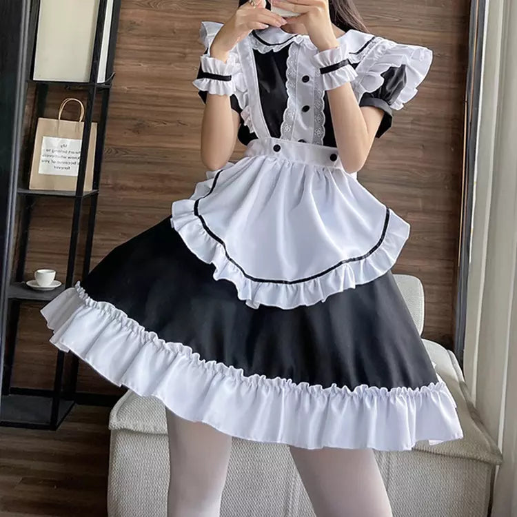 大きいサイズレディースお茶会メイド服ワンピ―ス (2L/3L/4L/5L/6L)/コスプレ/ハロウィン