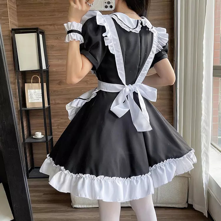 大きいサイズレディースお茶会メイド服ワンピ―ス (2L/3L/4L/5L/6L)/コスプレ/ハロウィン