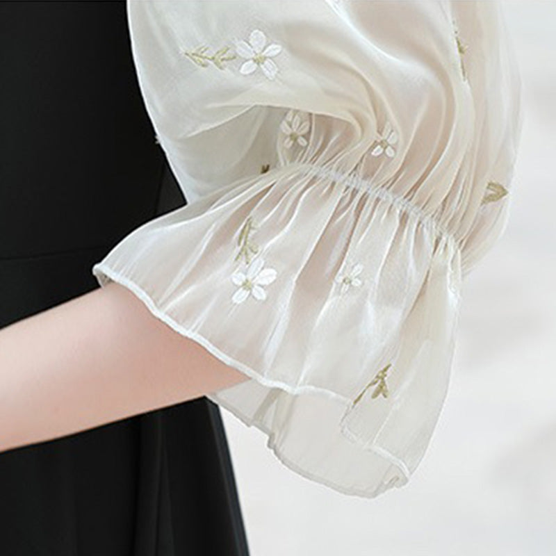 大きいサイズ ぽっちゃり水着花柄刺繍レース切替ワンピース・スイムウェア (4L/5L/6L/7L/8L)
