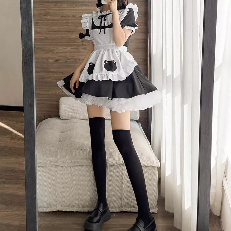 大きいサイズレディースラブリーベアメイド服ワンピ―ス (2L/3L/4L/5L/6L)/コスプレ/ハロウィン