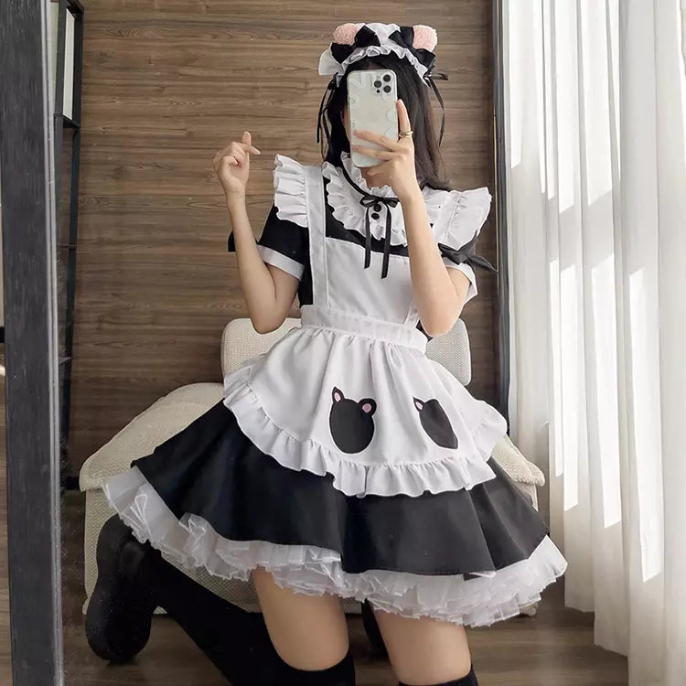 大きいサイズレディースラブリーベアメイド服ワンピ―ス (2L/3L/4L/5L/6L)/コスプレ/ハロウィン