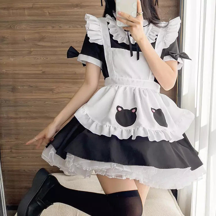 大きいサイズレディースラブリーベアメイド服ワンピ―ス (2L/3L/4L/5L/6L)/コスプレ/ハロウィン