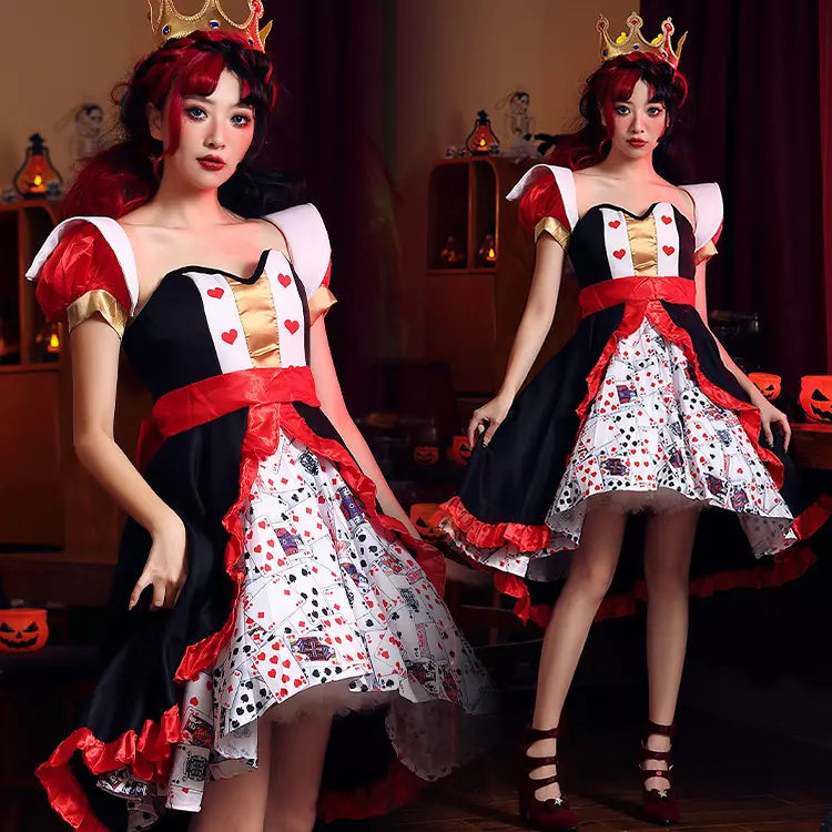 大きいサイズレディーストランプクイーンワンピ―ス (M/L/2L)/大きいサイズ/コスプレ/ハロウィン