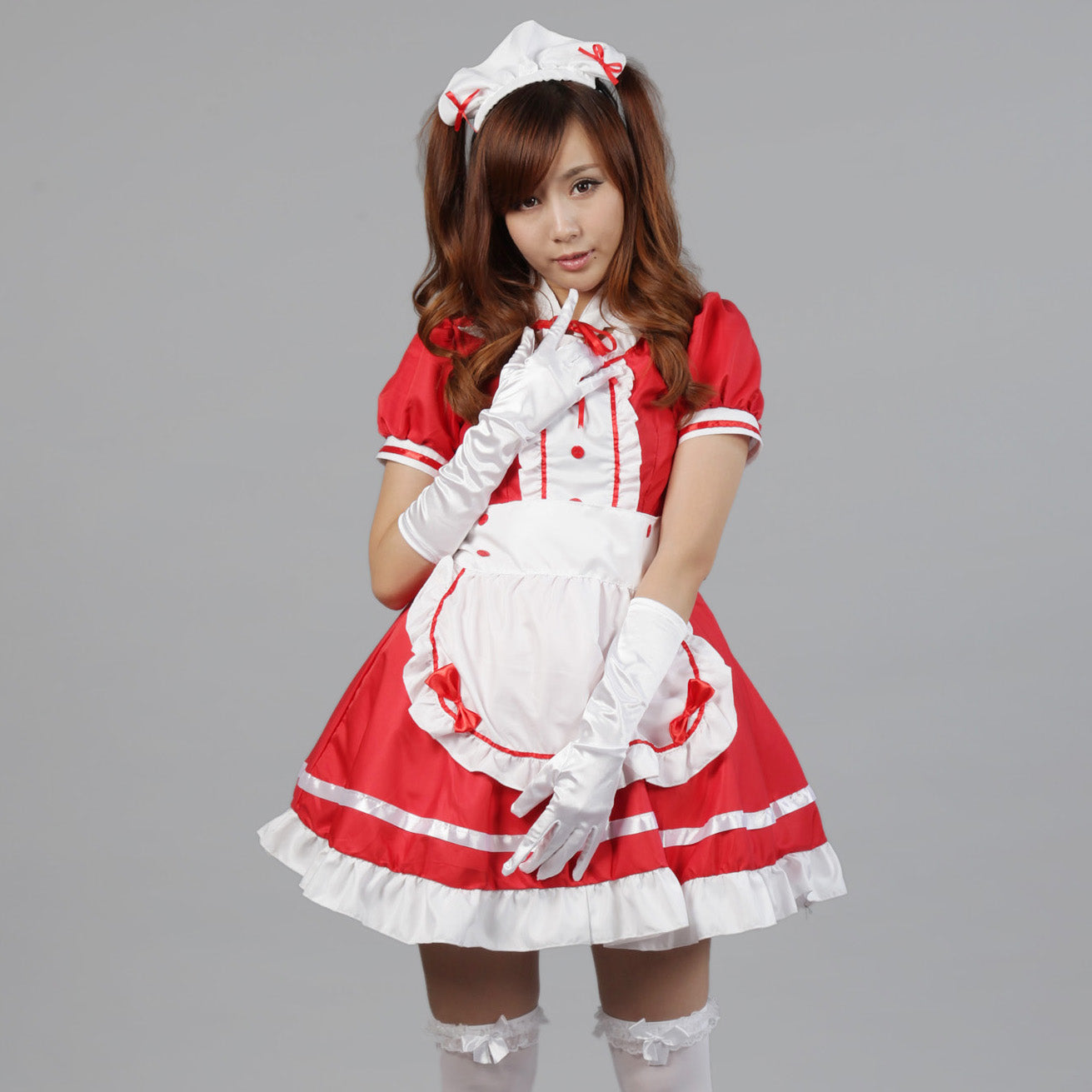 大きいサイズ レディース リボンフリルメイド服ワンピ―ス (2L/3L/4L/5L/6L)/コスプレ/ハロウィン 13
