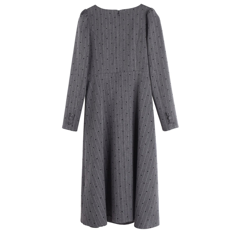 Striped Heart Dot French Dress (LL/3L/4L/5L)